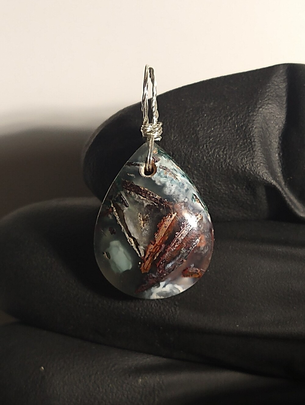 Aquadite Sterling Silver Pendant (Rare)